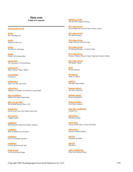 Slate.Com Table of Contents Fighting Words the Man Who Kept on Writing