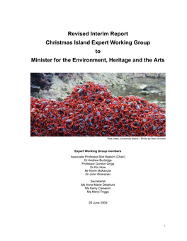 Interim Report | Christmas Island Expert Working Group | 2009 (PDF