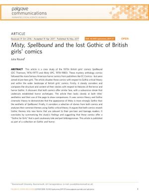 Misty, Spellbound and the Lost Gothic of British Girls' Comics