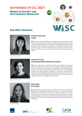 September 21-23, 2021 Women in Security and Cryptography Workshop