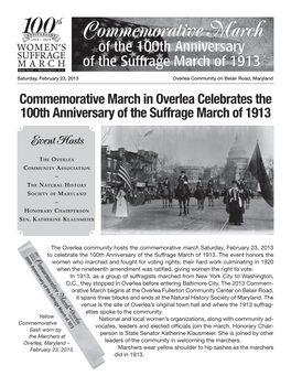 Commemorative March of the 100Th Anniversary of the Suffrage March of 1913