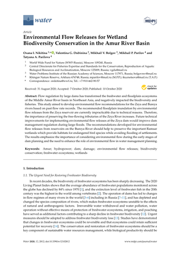 Environmental Flow Releases for Wetland Biodiversity Conservation in the Amur River Basin