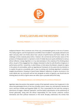 Ethics, Gesture and the Western