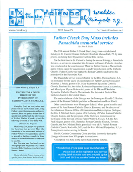 Father Ciszek Day Mass Includes Panachida Memorial Service By: John E