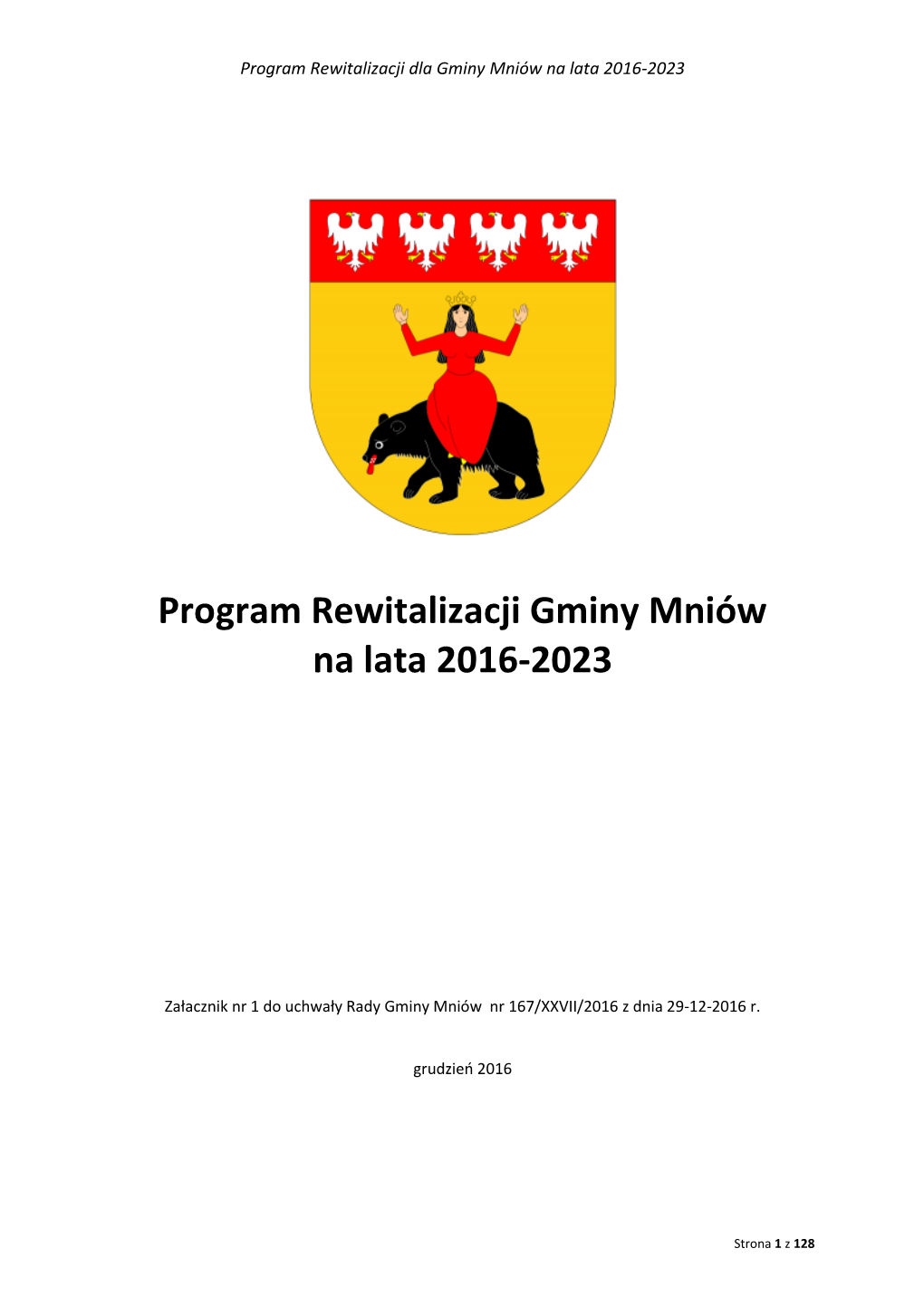 Program Rewitalizacji Gminy Mniów Na Lata 2016-2023