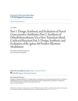 Design, Synthesis, and Evaluation of Novel Gram-Positive Antibiotics Part 2