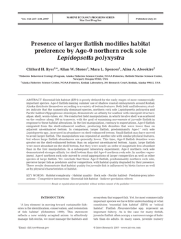 Presence of Larger Flatfish Modifies Habitat Preference by Age-0 Northern Rock Sole Lepidopsetta Polyxystra