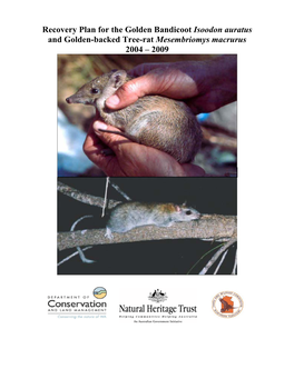 Recovery Plan for the Golden Bandicoot and Golden-Backed Tree-Rat