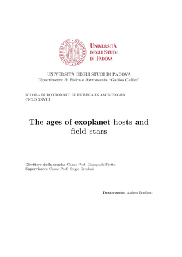 The Ages of Exoplanet Hosts and Field Stars