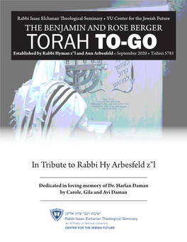 In Tribute to Rabbi Hy Arbesfeld Z"L