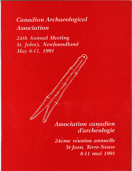 Canadian Archaeological Qssocia Tion Association Canadien