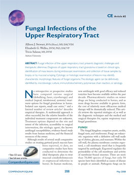 Fungal Infections of the Upper Respiratory Tract CE 209