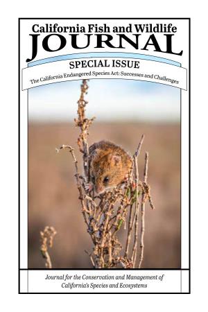 California Fish and Wildlife Journal, Special CESA Issue, 2021