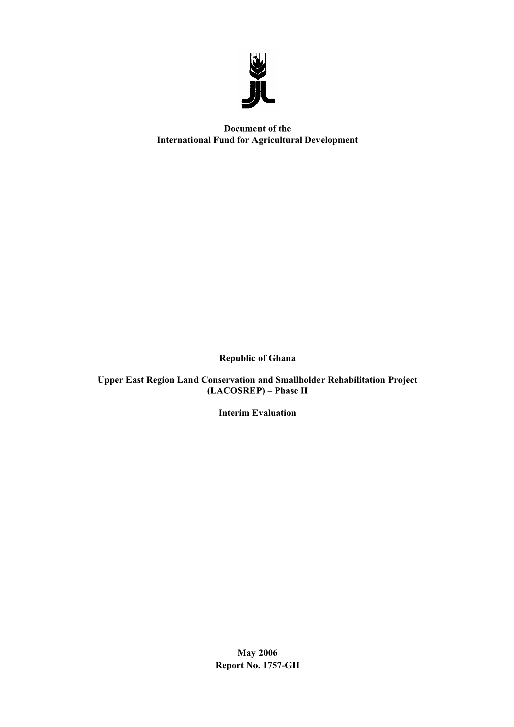 Document of the International Fund for Agricultural Development Republic