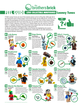 FEEL GUIDE LEGO COLLECTIBLE MINIFIGURES Looney Tunes 71030 Looney Tunes Are One of the Easiest Series So Far to ID by Feel