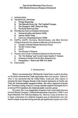 FCC Restrictions on Foreign Ownership