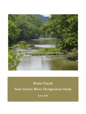 Paint Creek Scenic River Designation Study