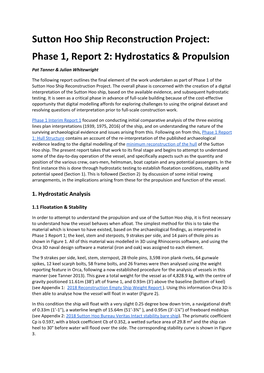 Hydrostatics & Propulsion