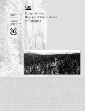 Forest Service Research Natural Areas in California