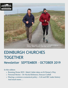 EDINBURGH CHURCHES TOGETHER Newsletter SEPTEMBER – OCTOBER 2019