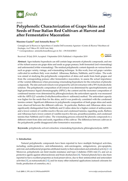 Polyphenolic Characterization of Grape Skins and Seeds of Four Italian Red Cultivars at Harvest and After Fermentative Maceration