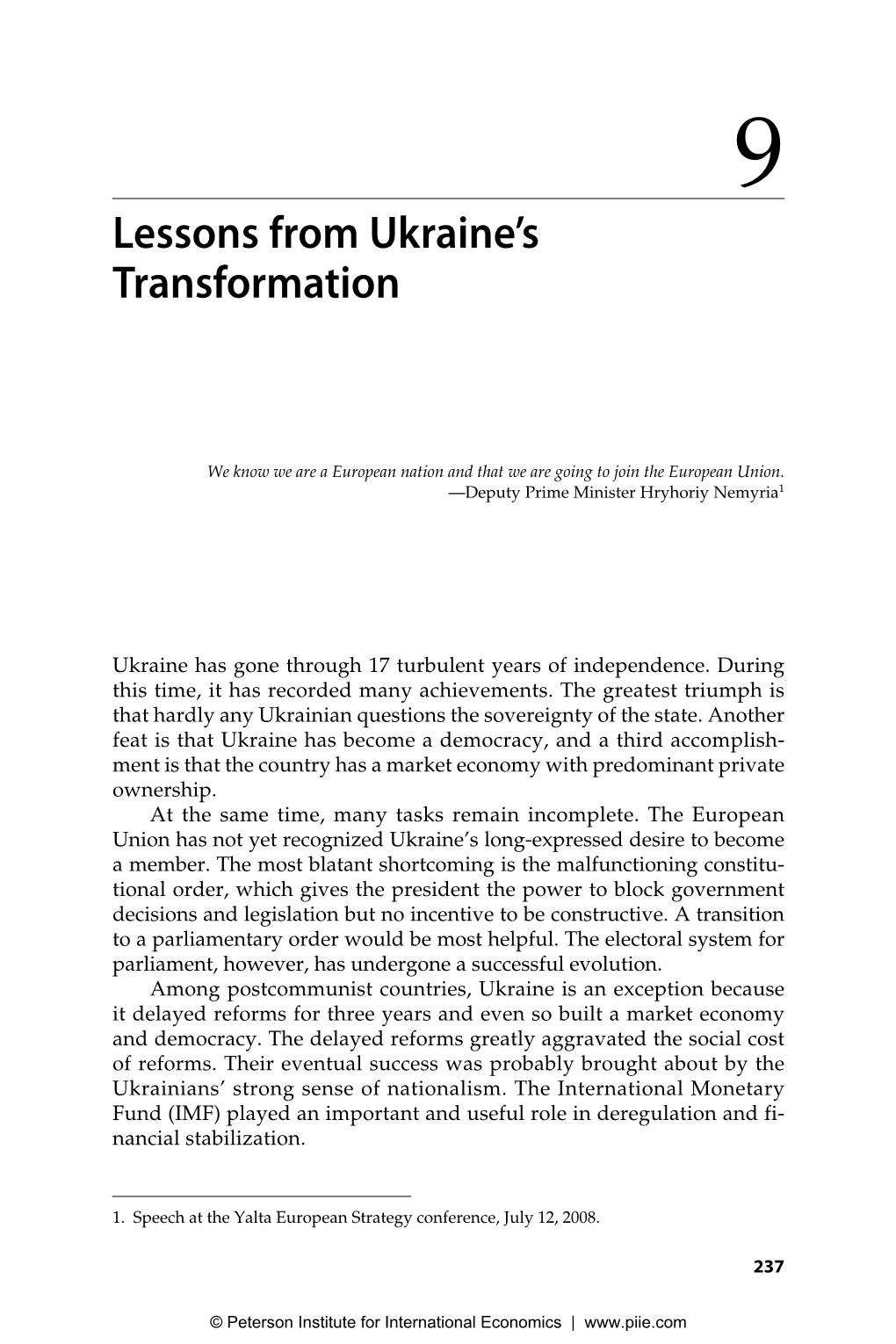 How Ukraine Became a Market Economy and Democracy Chapter