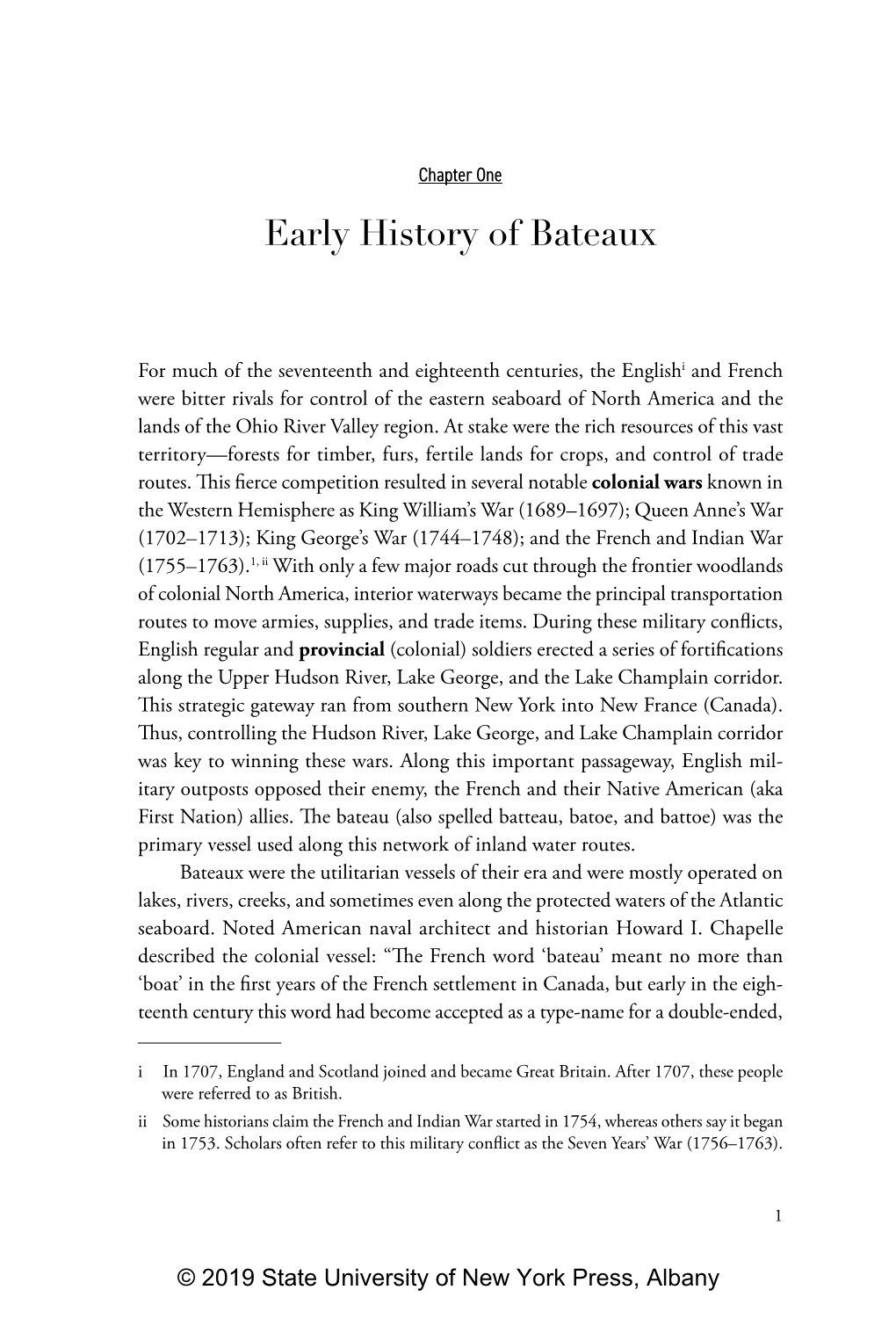 Early History of Bateaux