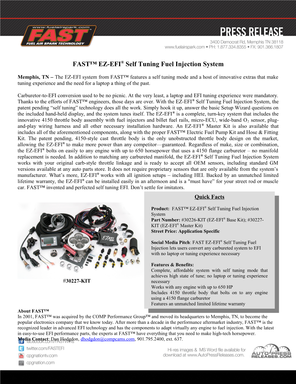 FAST EZ-EFI Self Tuning Fuel Injection System