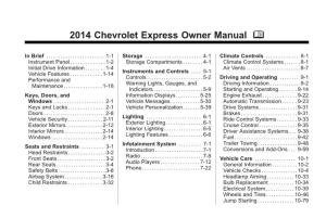 2014 Chevrolet Express Owner Manual M