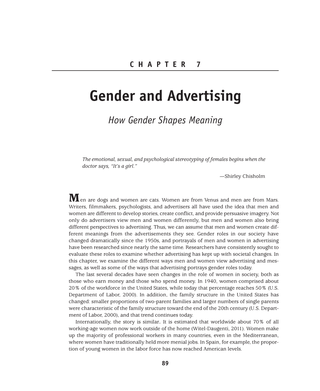 Gender and Advertising