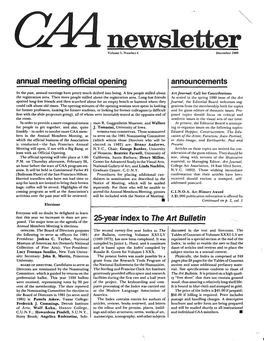 December 1980 CAA Newsletter