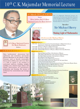 10 Th C. K. Majumdar Memorial Lecture Poster
