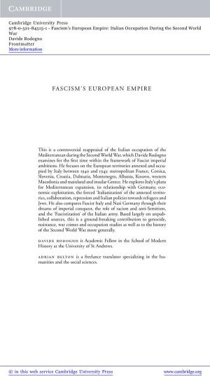 Fascism's European Empire