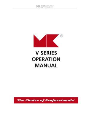 V Series – Operation Manual