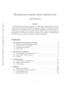 Bicommutant Categories from Conformal Nets Arxiv:1701.02052V2