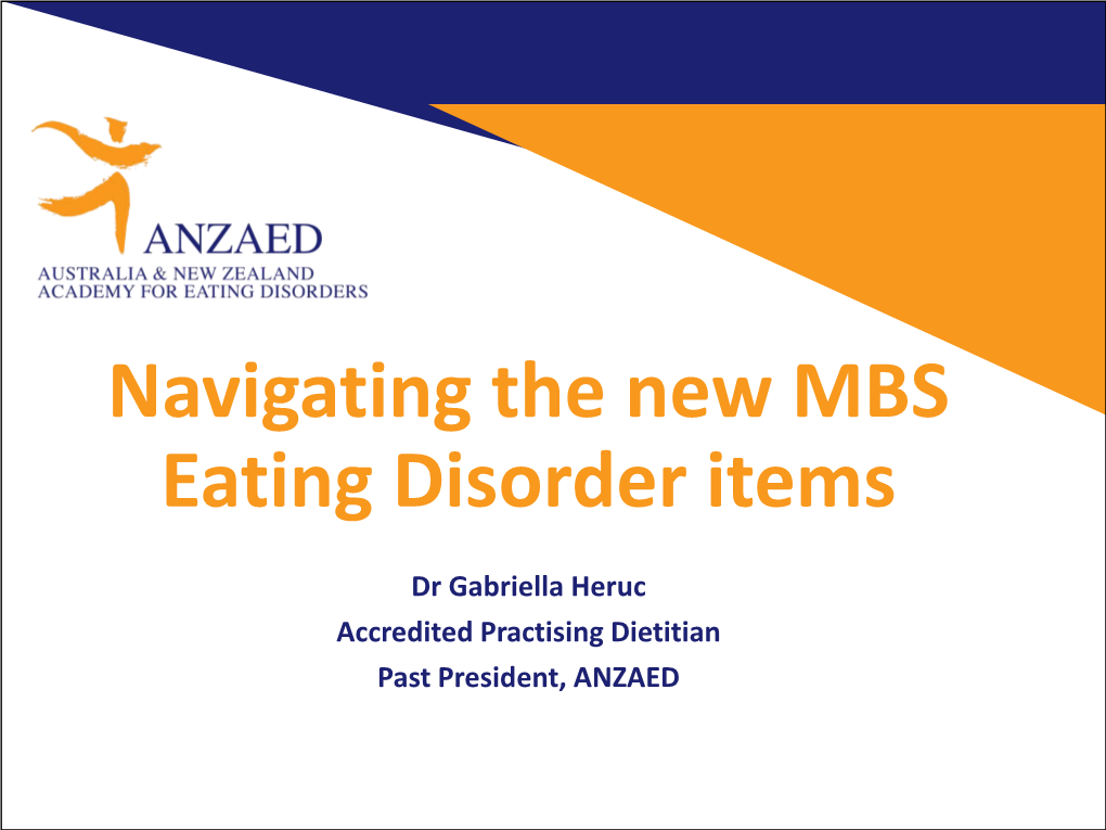 Navigating the New MBS Eating Disorder Items
