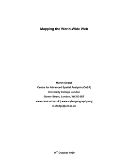 Mapping the World-Wide Web