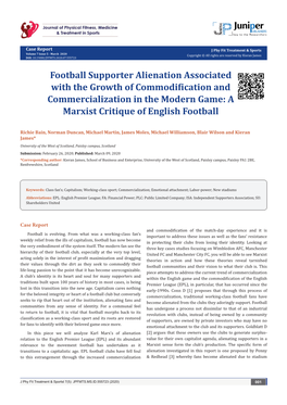 A Marxist Critique of English Football
