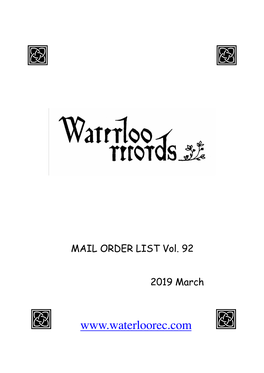 WATERLOO RECORDS MAIL ORDER LIST Vol