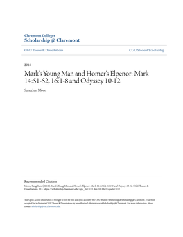 Mark's Young Man and Homer's Elpenor