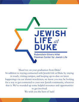 New Jewish Alumni Resources List