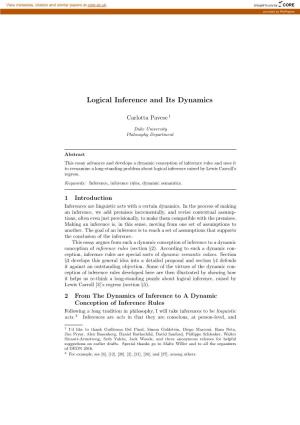 Logical Inference and Its Dynamics