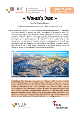 Women's Desk: Oriental Region