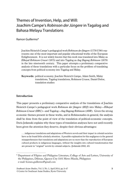 Joachim Campe's Robinson Der Jüngere in Tagalog and Bahasa Melayu Translations