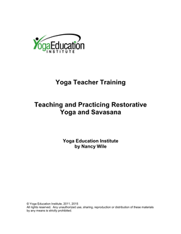 Teaching Relaxation and Savasana
