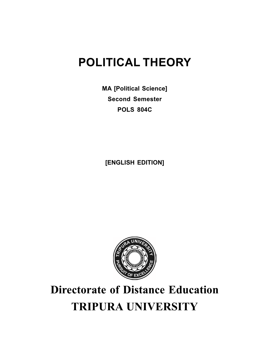 BA-1ST(Political Science)-Political Theory.Pdf