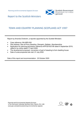 NA-ABS-049: Report to Scottish Ministers