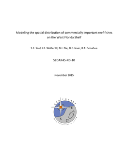 Modeling the Spatial Distribution of Commercially Important Reef Fishes on the West Florida Shelf