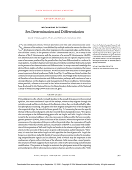 Sex Determination and Differentiation