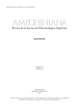 Revista De La Asociación Paleontológica Argentina